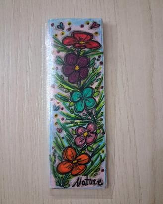 segnalibro artigianale con fiori, nature