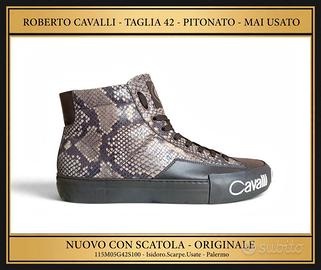 Roberto Cavalli Sneaker Alta Pitonata 42 Uomo
