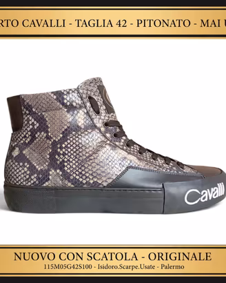 Roberto Cavalli Sneaker Alta Pitonata 42 Uomo