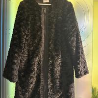 Pelliccia rasata sintetica lunga con cerniera