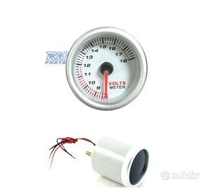 OROLOGIO VOLTMETRO SFONDO BIANCO ILLUMINATO