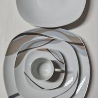 servizio piatti e tazzine da 18 tortora e grigio 