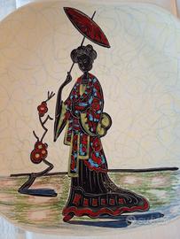 piatto da parete  ceramica vintage anni '50 