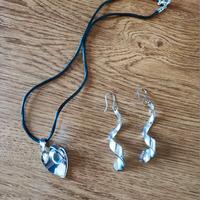 Set collana cordino con ciondolo design forchetta