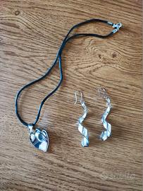 Set collana cordino con ciondolo design forchetta