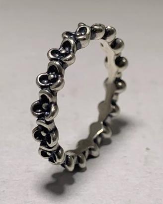Anello Pandora Fedina Fiori in Argento Originale