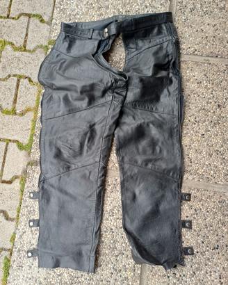 chaps pelle moto copripantaloni