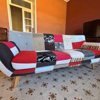 Divano 3 posti in tessuto patchwork
