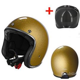 CASCO JET VINTAGE MOTO CAFE' RACER CUSTOM QUARTZ O