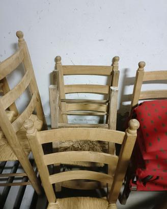Set di 8 sedie in legno