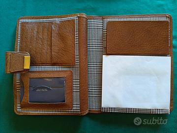Porta agenda in pelle marrone vintage