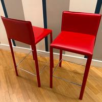 Coppia sgabelli bar in pelle