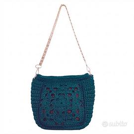 borsa autunno verde fatta a mano uncinetto