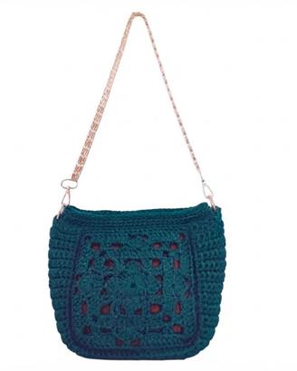 borsa autunno verde fatta a mano uncinetto