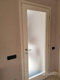 Porta interna laccato bianco 80x210 vetro satinato
