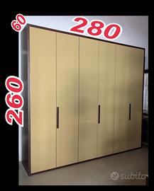 Armadio 6 ante caffelatte laccato