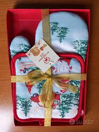 Guanto da forno e presina natalizia