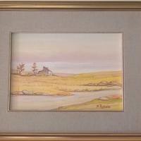 Quadro OLIO SU TELA A.PUXEDDU paesaggio Sardegna