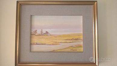 Quadro OLIO SU TELA A.PUXEDDU paesaggio Sardegna