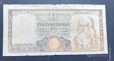 Falso d'epoca 50000 Lire "Leonardo da Vinci"