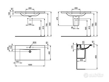 Lavabo design Ideal Standard serie CONNECT bianco