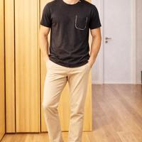 T-shirt nera Statham Vintage uomo