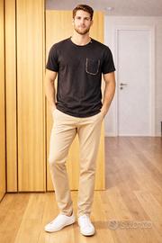 T-shirt nera Statham Vintage uomo