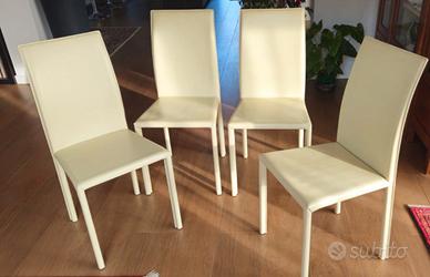 Sedie da pranzo in cuoio Ozzio