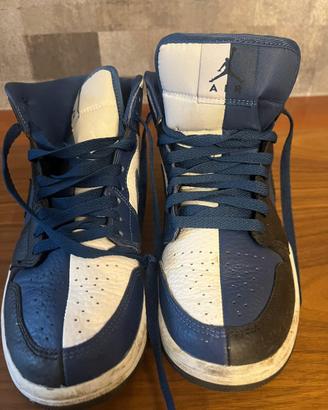 Nike air jordan 1 mid split french blu