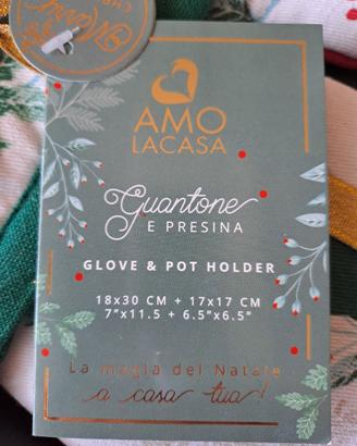 Set guantone da forno e presina Marry Christmas