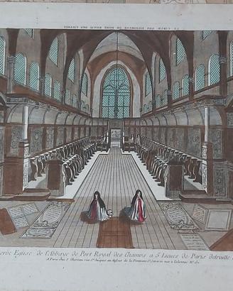 Incisione acquarellata , Abbaye Port Royal, Paris