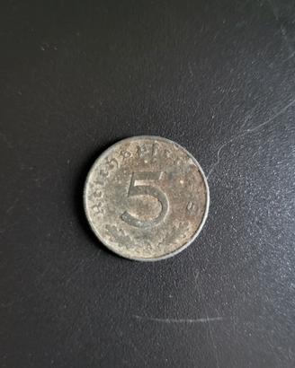 5 REICHSPFENNIG 1940 GERMANIA 3 REICH ZECCA A