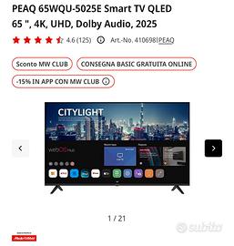Tv 65 pollici nuovo e imballato