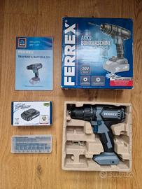 Ferrex trapano a batteria con punte + Batteria 20V