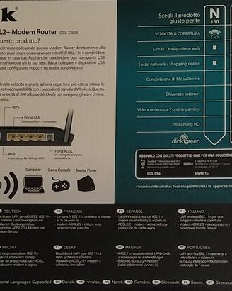 Modem router D-Link DSL-2750B wifi N300
