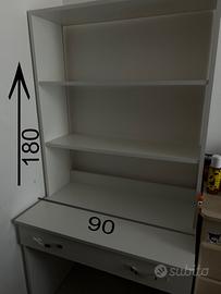 Scrivania moderna con scaffali e cassetto BIANCA