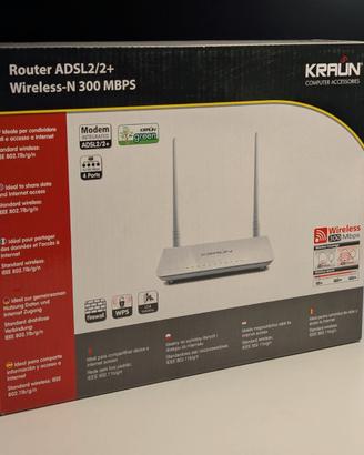 Modem Router ADSL2+ Wireless Kraun KN3R (300 Mbps)