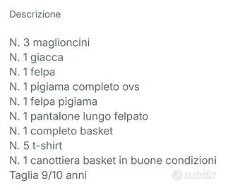 Abbigliamento 10 anni