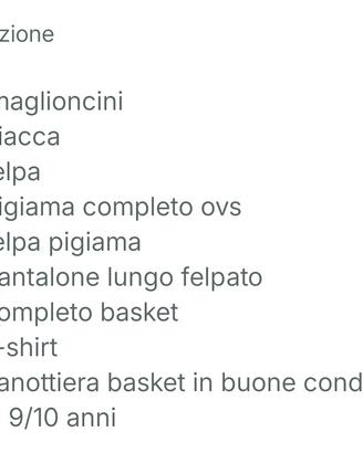 Abbigliamento 10 anni