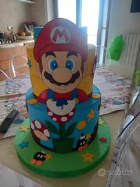 torta finta scenografica Mario bross