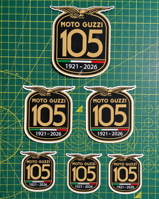N. 6 adesivi tipo Moto Guzzi 105.