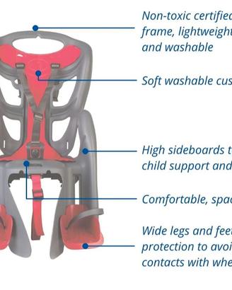 Seggiolino posteriore bici per trasporto BIMBI