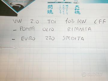 Pompa olio riparata vw 2.0 tdi 103 kw cff