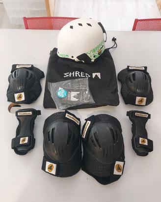 Protezioni Rollerblade + casco Shred
