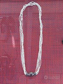 Collana di perle di fiume con fermaglio antico