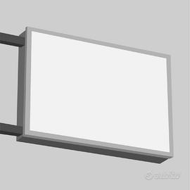 Insegna luminosa a bandiera bifacciale 