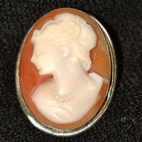 spilla cameo antico argento 800