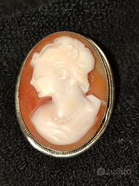spilla cameo antico argento 800