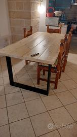 Tavolo legno e ferro 