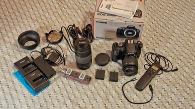 Canon EOS 2000D con mod jack + 18-55mm + 75-300mm